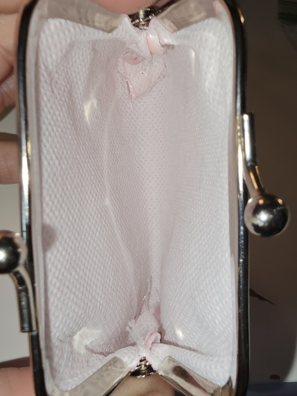 Pink Cherry Print Coin Purse with Kiss-Lock Closure - Picture 2 of 3